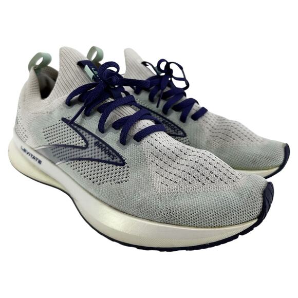 Brooks Levitate Stealthfit 5 Running Shoes Lace Up Low Top Knit Gray Blue 10.5 - Picture 2 of 7